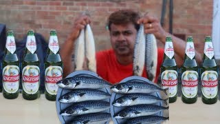 MACKEREL FISH COOKING WITH KINGFISHER BEER  FISH BEER RECIPE PREPARED BY JOBY VAYALUNKAL FOOD [upl. by Assirralc398]