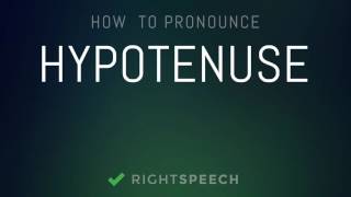 Hypotenuse  How to pronounce Hypotenuse [upl. by Gaut]