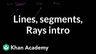 Intro to lines line segments and rays  Geometry  Khan Academy [upl. by Lyreb]