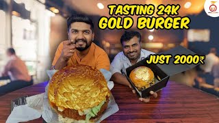 ₹2000 😱 COSTLIEST GOLD BURGER in Bengaluru from Louis Burger  Kannada Food Review  Unbox Karnataka [upl. by Halyak]