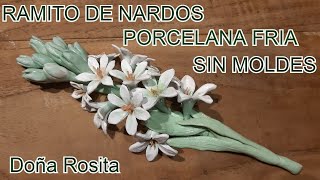 COMO HACER FLORES DE NARDOS EN PORCELANA FRIA SIN MOLDES  manualidades faciles de hacer [upl. by Heddi]