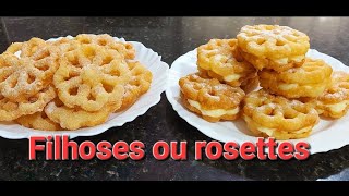 Filhoses ou rosettes massinha frita crocante [upl. by Gilus538]