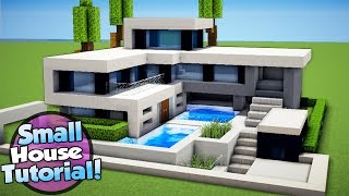 Minecraft How to Build a Small Modern House Tutorial 16 [upl. by Ahsieit]