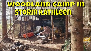 STORM KATHLEEN UK WOODLAND WILD CAMP COOKING IRISH STEW IN A DUTCH OVEN [upl. by Cathryn]