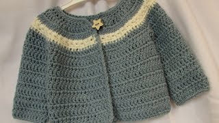 VERY EASY crochet cardigan  sweater  jumper tutorial  baby and child sizes [upl. by Melisandra537]