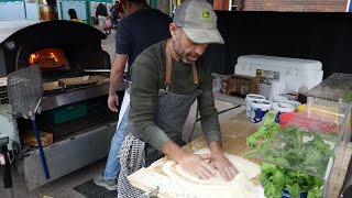 The Pizza Making Master of London  Massimos Wood Fire Oven Sourdough Pizzas  Italian Street Food [upl. by Touber281]