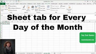 Add a sheet tab for Every Day of the Month [upl. by Limak950]