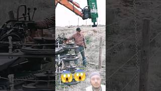 How to drive a pole with the help of a machine clampers puller penning washout trapline endpi [upl. by Desiri]