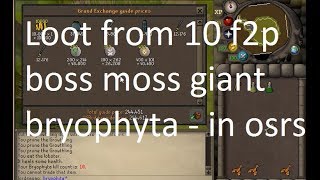 Loot from 10 moss giant boss Bryophyta  in osrs [upl. by Nwaf]