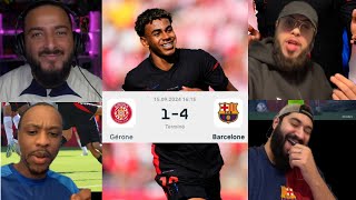 LES REACTION DES SUPPORTERS BARCELONAIS APRÈS LA VICTOIRE CONTRE GIRONA  4  1  fcbarcelona [upl. by Ricker767]