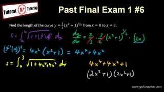 Calculus 2  Past Final Exam 1 6 Find arc length [upl. by Atirehs]