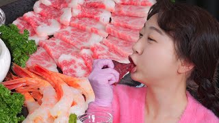 뭉티기 차돌박이 Raw beef amp Raw Beef Brisket Mukbang [upl. by Yssenhguahs]