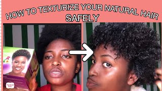 How to safely texturize your natural hair using lusters shortlook texturizer [upl. by Linea992]