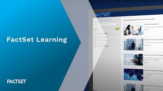 FactSet Learning [upl. by Nivrehs]