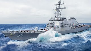 Life Inside Gigantic US Navy Destroyer Ship Battling Massive Waves [upl. by Idnym762]