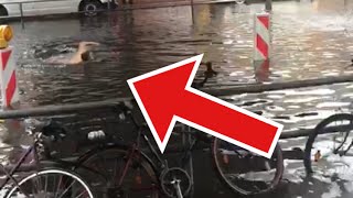 Berlin im Ausnahmezustand Part 2 29062017  Starkes Unwetter  Schwimmen Trotz Regen [upl. by Emmer]