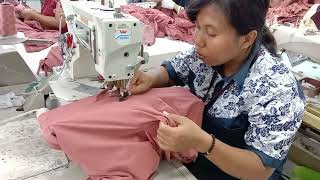 CARA MENJAHIT STIK WAISTBAN DENGAN MESIN OVERDECK [upl. by Erde830]