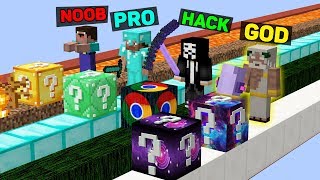 Minecraft NOOB vs PRO vs HACKER vs GOD  SUPER LUCKY BLOCK BATTLE in Minecraft [upl. by Stoddard]