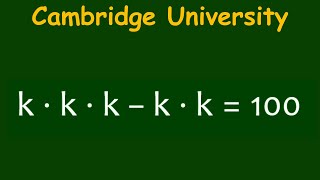 Can you Pass Cambridge University Entrance Exam  Find the Value of k [upl. by Pernell]