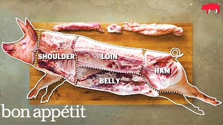 How to Butcher an Entire Pig Every Cut of Pork Explained  Handcrafted  Bon Appetit [upl. by Moreland]