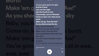 Firework  Katy Perry Lyrics [upl. by Einafpets]