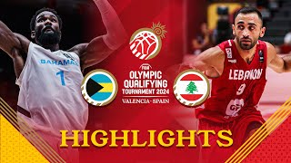 Bahamas 🇧🇸 beat Lebanon and have chance to make Olympic history  Highlights  FIBA OQT 2024 Spain [upl. by Neeron]