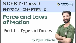 Class 9 Physics Chapter 8  Force and Laws of Motion  Part 1 Types of forces [upl. by Leyes]