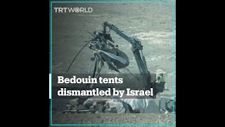 Israel tears down Bedouin tents in occupied West Bank [upl. by Ahsiakal]