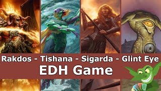 Rakdos vs Tishana vs Sigarda vs GlintEye EDH  CMDR game play for Magic The Gathering [upl. by Meuse]