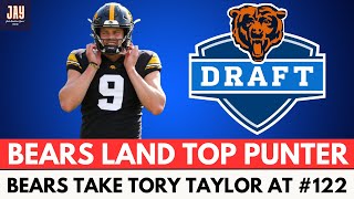 Bears LAND TOP PUNTER At 122 wIOWA PUNTER TORY TAYLOR Ryan Poles land A on Draft [upl. by Durstin]