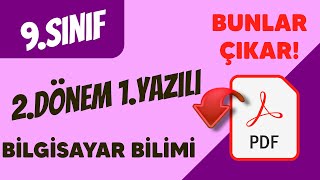 Bilgisayar Bilimi 9 Sınıf 2 Dönem 1 Yazılı Sınavı Python Ağırlıklı [upl. by Kazue928]