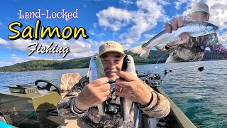 Coho Salmon Fishing Huge Reservoir [upl. by Kolnos]