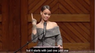 Learn English with Rihanna INCREDIBLE Speech at Harvard University  English Subtitles [upl. by Ennasirk]