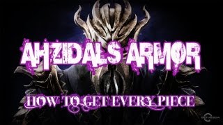 Skyrim DragonBorn Ahzidals Armor  How to get every piece [upl. by Nisotawulo470]