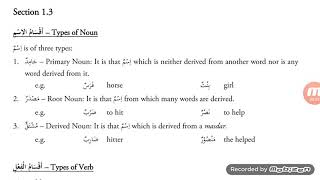 Tasheel Un Nahw 2 Types of Nouns and Verbs [upl. by Maurer]