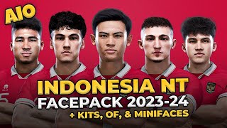 Indonesia NT Facepack  Kits Option File amp Minifaces Season 202324  Football Life 2024 [upl. by Salas]