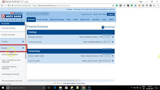 How to check Fixed Deposit FD summary through HDFC Net Banking [upl. by Brandtr]