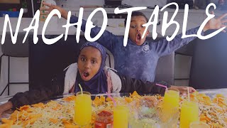 WE MADE A NACHO TABLE  How to make Nachos [upl. by Lianna]