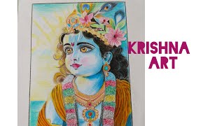 কি ভাবে কৃষ্ণ আঁকব krishna art stepbystep [upl. by Anayi279]