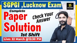 SGPGI Lucknow Exam 2023  1st Shift Paper Solution  Staff Nurse  SGPGI Answer Key  By Raju Sir [upl. by Rosy]