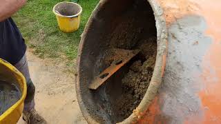 HOW TO Mix concrete with a mixer 51 [upl. by Halueb]