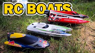 Three RC boats  REELY Speedy Mania  XIN TX768  FY011 [upl. by Butler588]