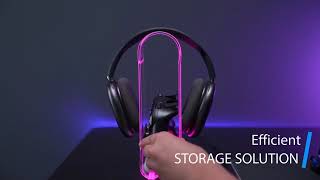 VCOM RGB Gaming Headphones Stand with 2 USB and 1 Type C Ports Headset Stand with 10 Light [upl. by Witcher]