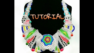 Macrame Necklace Happy Planet Tutorial [upl. by Ozneral]