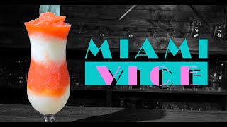 Miami Vice Layered Cocktail  Booze ON The Rocks [upl. by Scarface927]