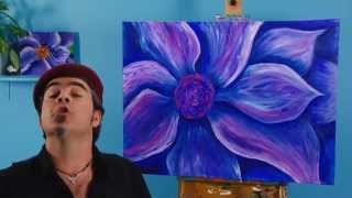 Art Lesson How To Paint an Expressionist Flower Using Oil and Acrylic Paint [upl. by Lexy581]