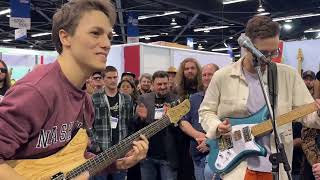 Matteo Mancuso amp Cory Wong Jamming Together at NAMM 2024 for Bacci Guitars Funky Blues Part Two [upl. by Sevein460]