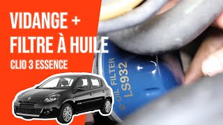 Vidange et changement du filtre à huile CLIO 3 14 16V 🛢 [upl. by Ansel]