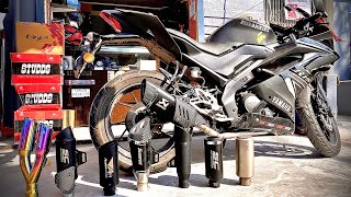 R15 v3 exhaust change  best exhaust for r15 v3  r15v3 modified [upl. by Lua]