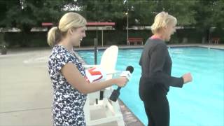 Photographer Shoves Reporter into Swimming Pool quotLivequot [upl. by Enenaej71]